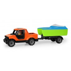 LENA TRUCKIES - CAMION PICKUP CU BARCA SI FIGURINA - 36.5 CM - 01633 LENA TRUCKIES - CAMION PICKUP CU BARCA SI FIGURINA - 36.5 CM - 01633
