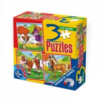 3 PUZZLE- MAGNETIC- ANIMALE - 60457