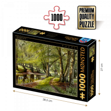 PUZZLE 1000 PIESE - PEDER MORK MONSTED - A SUMMER DAY IN THE FOREST WITH DEER IN THE BACKGROUND - PEISAJ DE VARA - 77417-02 -(77622)