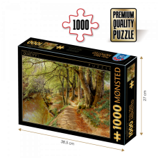 PUZZLE 1000 PIESE - PEDER MORK MONSTED - A SPRING DAY IN THE WOODS WITH FRESH-BLOWN BEECHES AND ANEMONES IN THE FOREST BED - PEISAJ DE PRIMAVARA - 77417-05 - (77653)